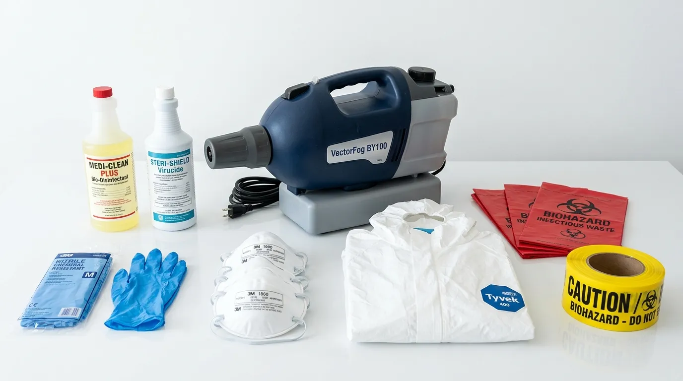 Professional biohazard remediation crew working in Sylmar